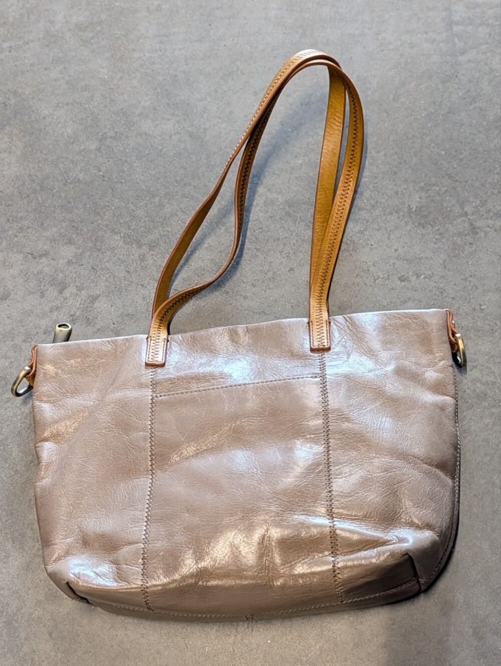 taupe leather HOBO cecily tote purse